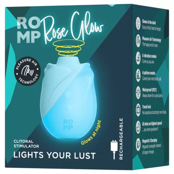 ROMP Rose Glow - stimulator clitoridian cu unde de aer (albastru)