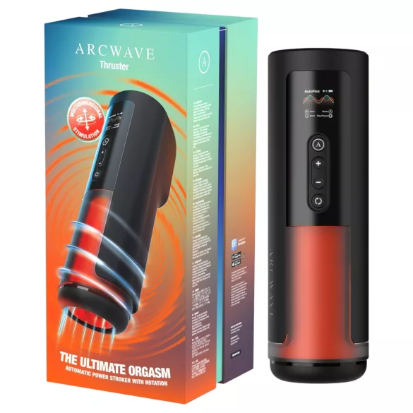 Arcwave Thruster - masturbator automat cu împingere și rotație (negru)