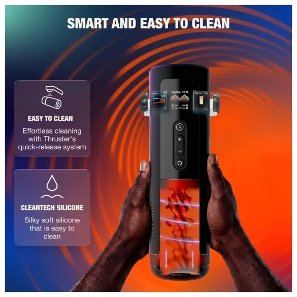 Arcwave Thruster - masturbator automat cu împingere și rotație (negru)