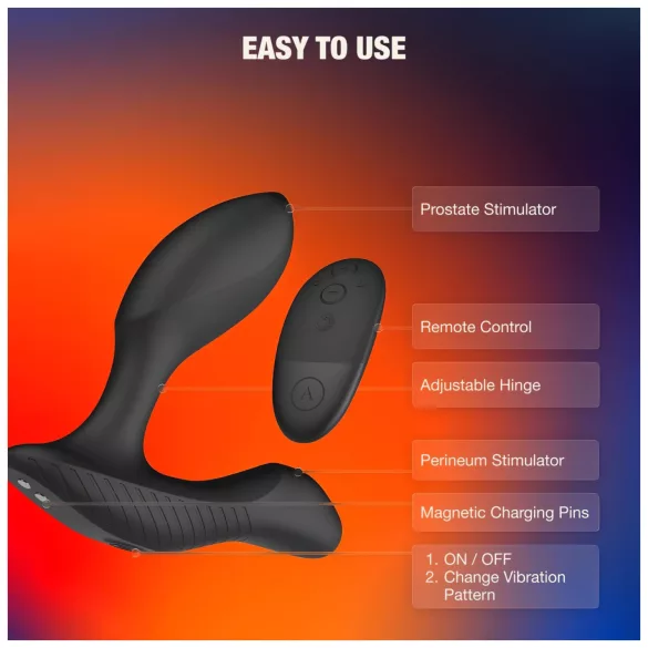 Arcwave Perk - vibrator prostatic cu telecomandă (negru)