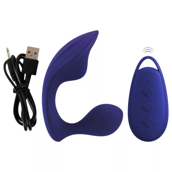 SMILE - vibrator anal și pentru chiloți cu telecomandă (albastru)