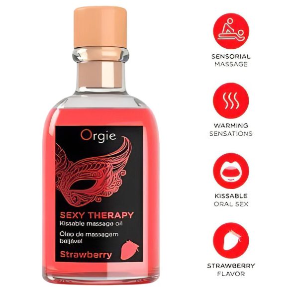 Orgie Sexy Therapy - set ulei de masaj - căpșuni