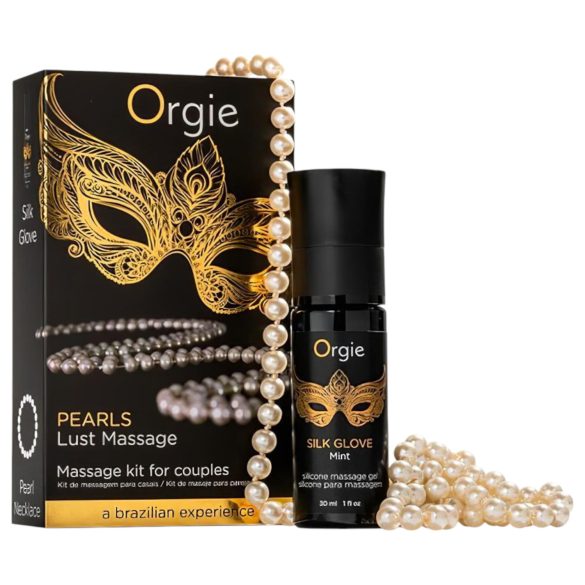 Orgie Pearls Lust - Colier cu perle și gel de masaj (30 ml)