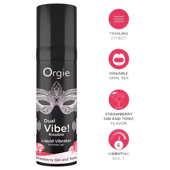 Orgie - Lubrifiant cu efect vibrator unisex - aromă căpșuni gin tonic - 15ml