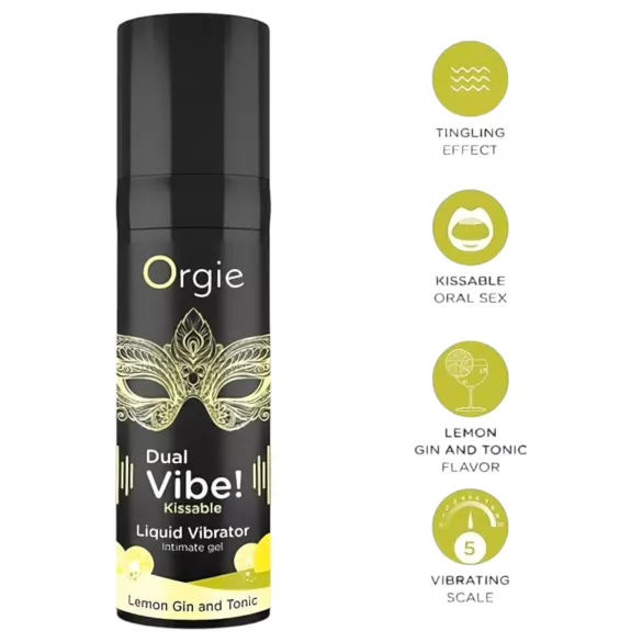 Orgie Dual Vibe - vibrator lichid unisex - Gin Tonic (15 ml)