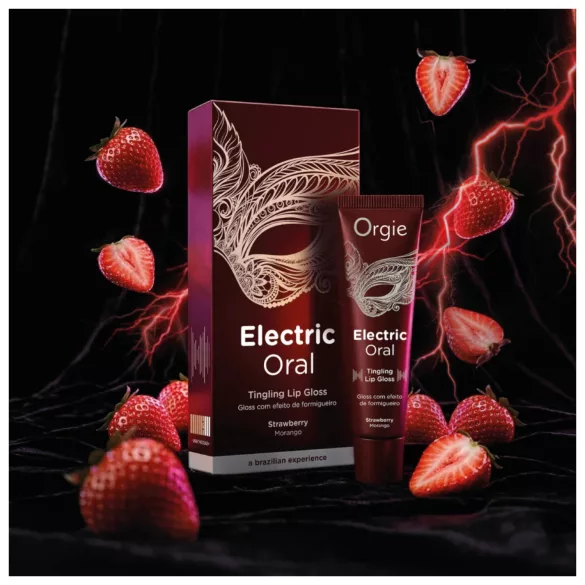 Orgie Electric Oral - luciu de buze cu efect furnicători - căpșună (10 ml)