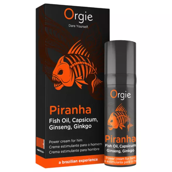 Orgie Piranha Power Cream - Cremă stimulatoare pentru bărbați (15 ml)