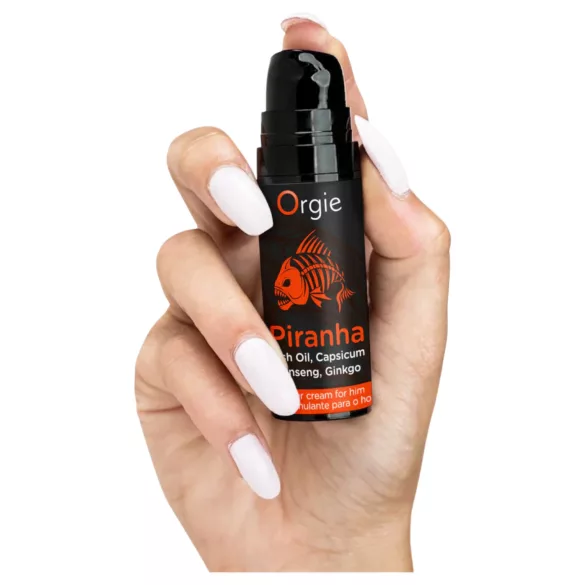 Orgie Piranha Power Cream - Cremă stimulatoare pentru bărbați (15 ml)