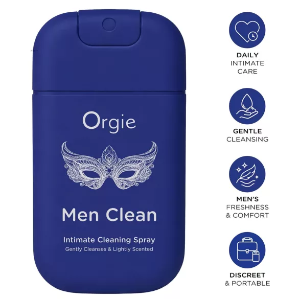 Orgie Men Clean - spray intim de curățare și împrospătare pentru bărbați (30 ml)