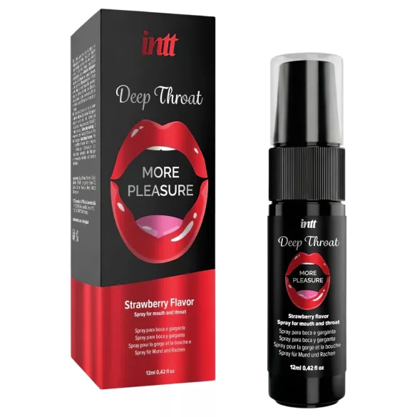 intt Deep Throat - spray gât profund - căpșuni (12 ml)