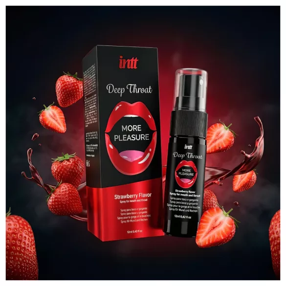 intt Deep Throat - spray gât profund - căpșuni (12 ml)