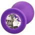 Baseks - dop anal din silicon cu cristale (mov) - 8 cm