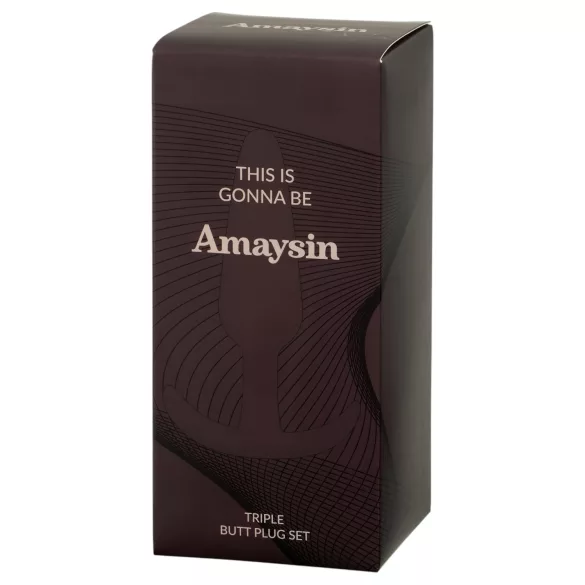 Amaysin - set de dopuri anale din silicon (negru și verde) - 3 bucăți