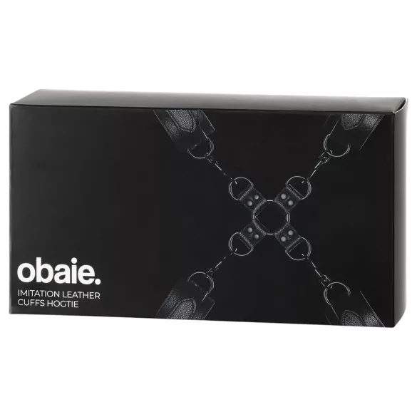 Obaie - set de manșete din piele sintetică pentru încheieturi și glezne (negru)