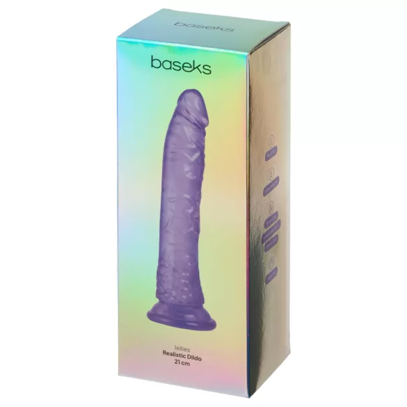 Baseks Jellies - dildo gelatinos cu ventuză (mov)
