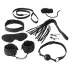 Baseks - set de legare cu bici și cleme pentru sfârcuri (negru)