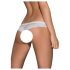 Obsessive Alabastra - chiloți tanga albi, deschiși, cu design floral și fundiță - L/XL