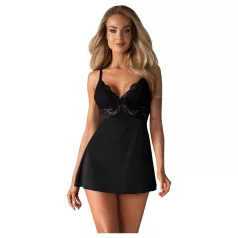 Obsessive - babydoll din dantelă și tanga (negru)