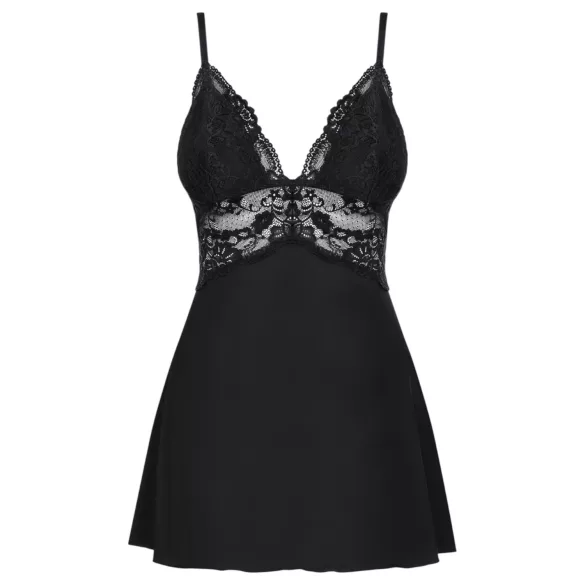 Obsessive - babydoll din dantelă și tanga (negru)
