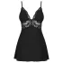 Obsessive - babydoll din dantelă și tanga (negru)