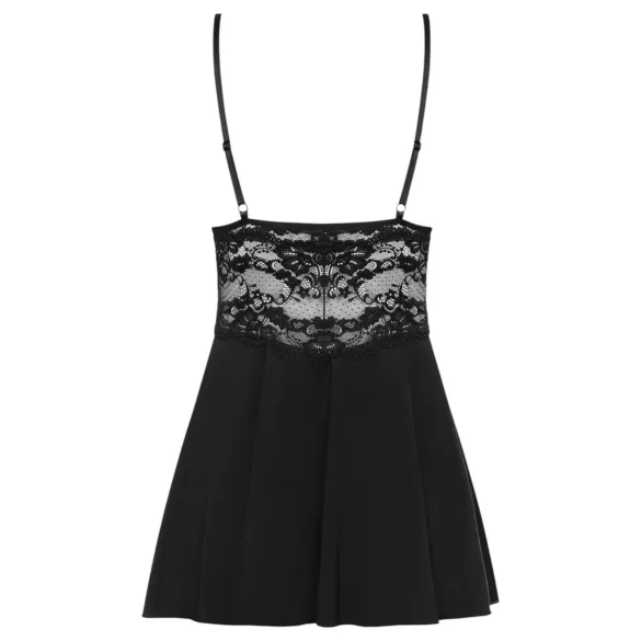 Obsessive - babydoll din dantelă și tanga (negru)