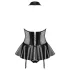 Obsessive - corset și tanga cu efect de lac (negru) - L/XL