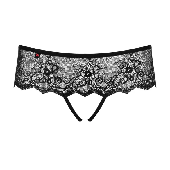 Obsessive - tanga deschis cu ștrasuri pentru femei - negru - 2XL/3XL
