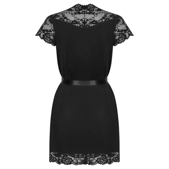 Obsessive - halat din dantelă (negru) - L/XL