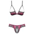 Set Obsessive Tulia cu sutien deschis (negru)