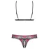 Set Obsessive Tulia cu sutien deschis (negru) - L/XL