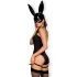 Obsessive - costum sexy iepuraș - lenjerie erotică femei - negru - L/XL