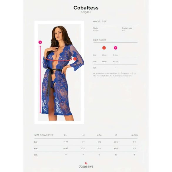 Obsessive Cobaltess - halat de dantelă (albastru)