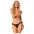 Obsessive - chiloți dantelă cu model floral - negru Bella Rou