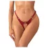 Obsessive - tanga deschisă reglabilă aspect piele - roșu