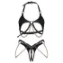 Obsessive Anyya - set de sutien cu efect de piele și lanțuri (negru)