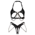 Obsessive Anyya - set de sutien cu efect de piele și lanțuri (negru)