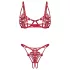Obsessive Luise - set de lenjerie intimă cu lalele, 2 piese (roșu)