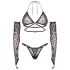 Obsessive Addia - set din plasă cu model de leopard - L/XL