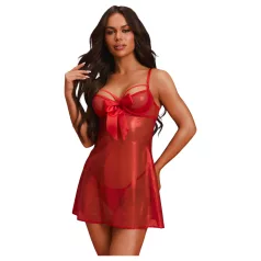 Obsessive Gifty - set babydoll și tanga (roșu)