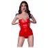Chilirose - corset sexy cu fermoar - roșu