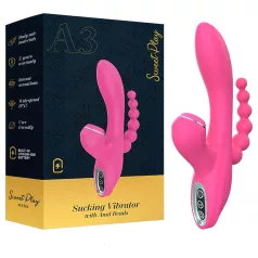   Erospace Sweet Play - vibrator pentru punctul G cu sondă anală și funcție de aspirație (roz)