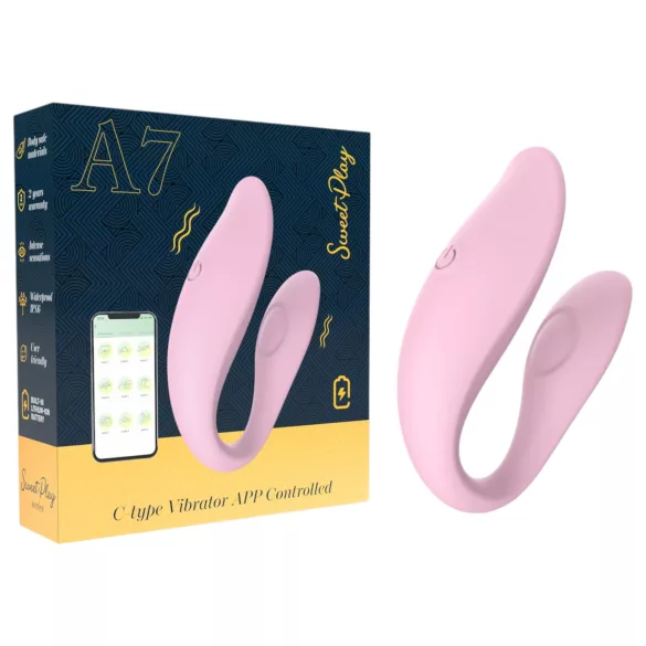 Sweet Play - vibrator pentru cuplu inteligent - roz