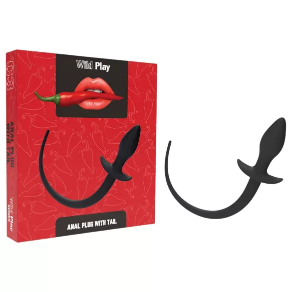 Wild Play - dop anal cu coadă - silicon negru