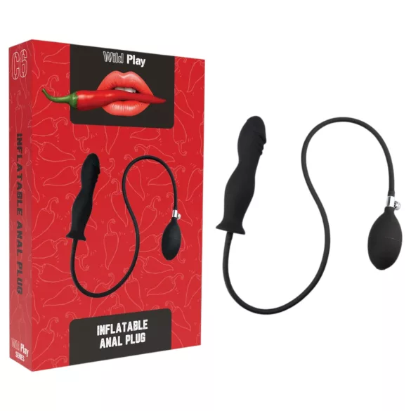 Wild Play - dop anal gonflabil - silicon negru
