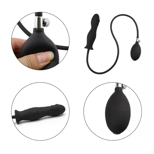 Wild Play - dop anal gonflabil - silicon negru