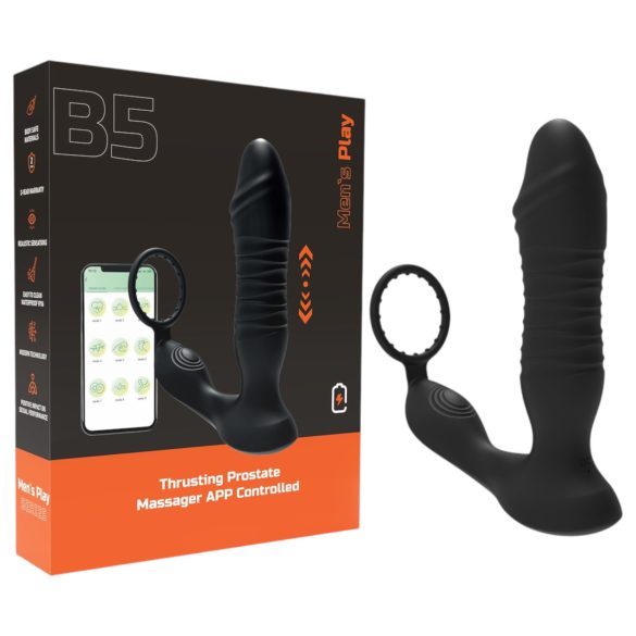Play pentru bărbați - vibrator anal inteligent și puternic (negru)