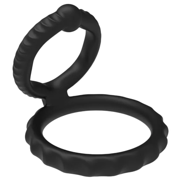 Men's Play - inel penian și testicular - silicon negru
