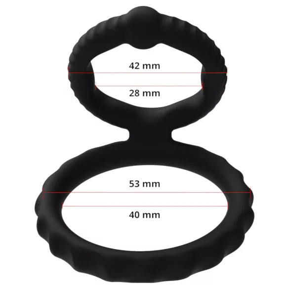 Men's Play - inel penian și testicular - silicon negru