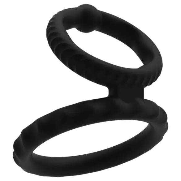 Men's Play - inel penian și testicular - silicon negru