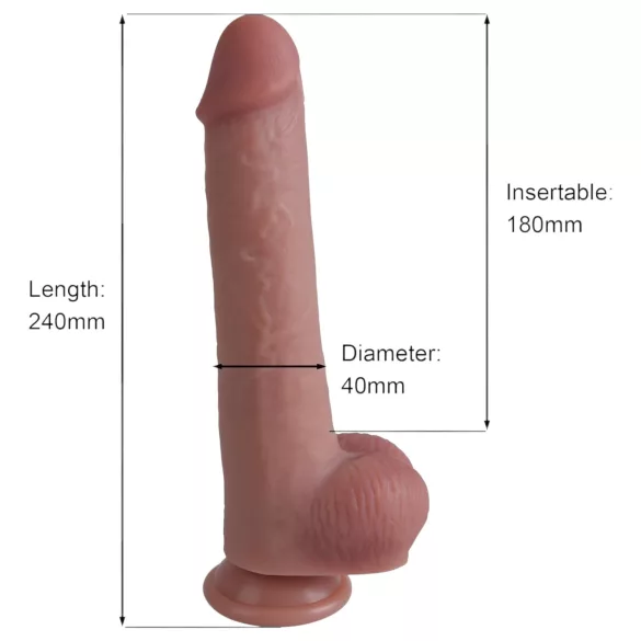 Natural Play - dildo din silicon 24 cm (natural)